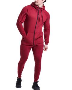 Survêtements de sport pour hommes avec logo personnalisé vierge de marque Training jogging wear deux pièces ensemble survêtement survêtement uni pour hommes - Product Image 1
