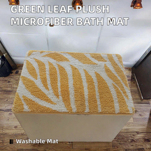 יוקרה אישית עלה עיצוב עלה צהוב מיקרופייבר מרופקת מים סופגים אבסטרט לחדר אמבטיה - Product Image 2