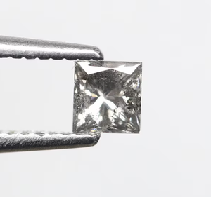 Diamante de sal y pimienta natural de corte princesa para anillos de compromiso y joyas Diamantes DE BODA sueltos - Product Image 3