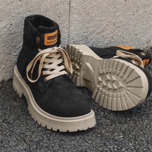 Bottes Martin de luxe pour hommes grande taille, style britannique, en jean, montantes, rétro, pour moto, à semelle épaisse, Z33 - Product Image 4