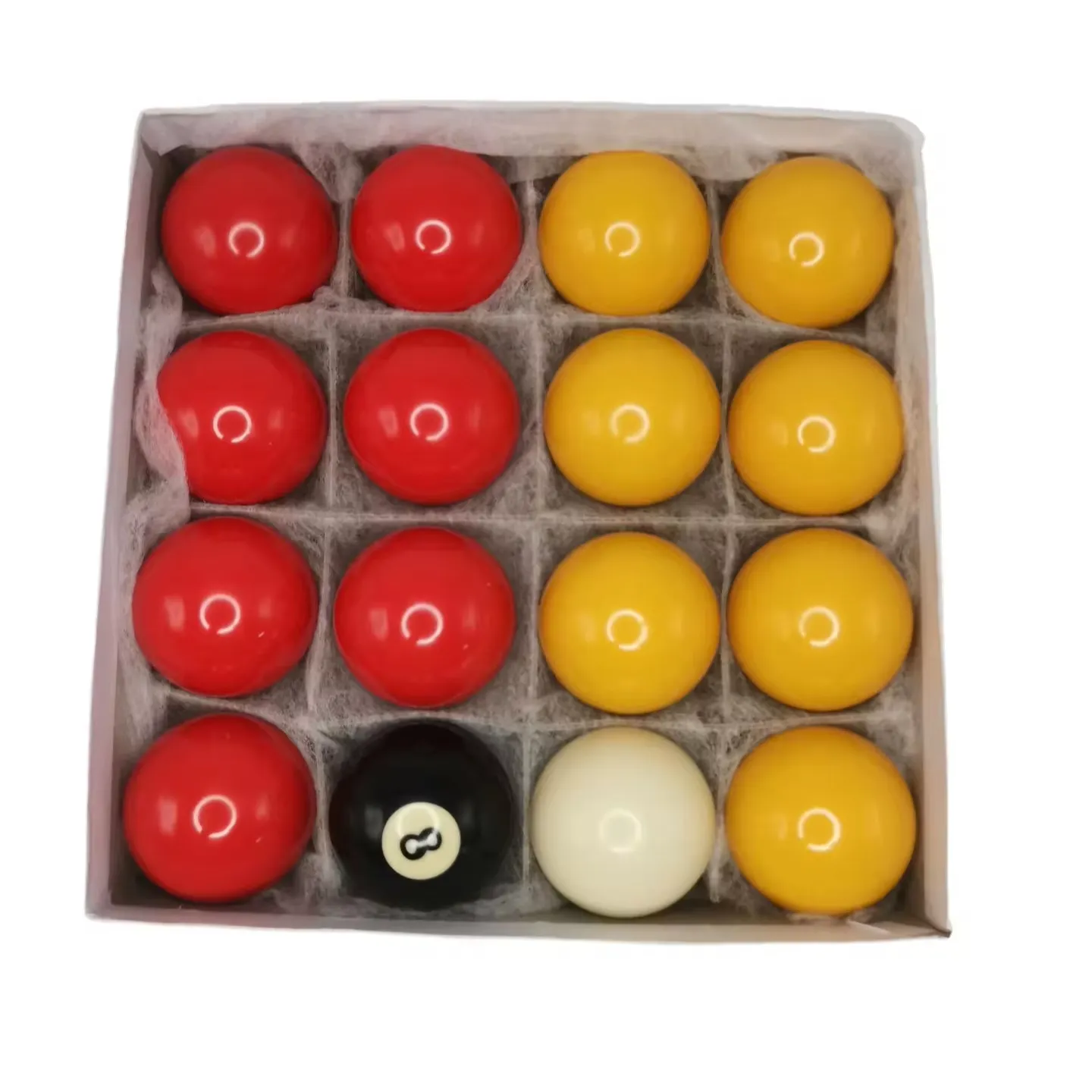מוצרי סנוקר ובילארד אחרים 16 כדורים 2 אינץ' אדום וצהוב 1-7/8 סט כדורי סנוקר לבן ושחור