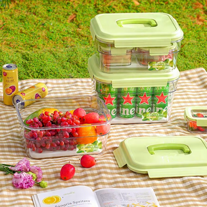 Caja de Almacenamiento Portátil Sellada, a Prueba de Fugas, de Grado Alimenticio PP + PET, <span class=keywords><strong>Segura</strong></span>, Inodora, con Diseño de Asa, Doble Sellado Hermético - Product Image 1