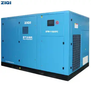 새로운 기술 고성능 110KW 150HP 물 윤활 60HZ 400 볼트 8bar 116PSI 50HZ 오일 프리 스크류 공기 압축기