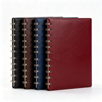 Carnet à spirale A5 en similicuir, 100 feuilles lignées, reliure double spirale, journal de bureau, logo personnalisé, promotionnel, vente en gros