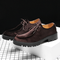 Mocassins en daim PU confortables et respirants pour hommes, à lacets, pour le bureau, les mariages, les occasions formelles, chaussures plates, chaussures de travail