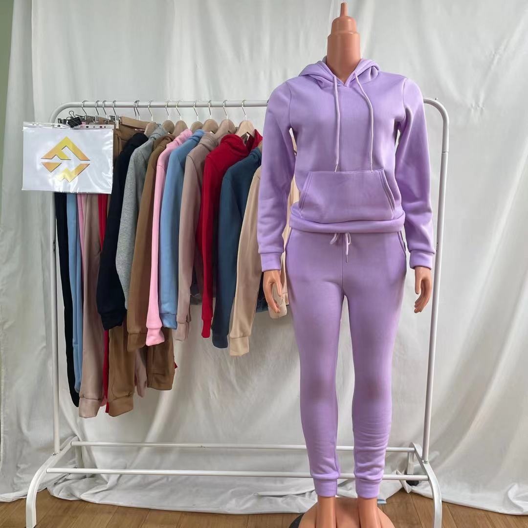 Женская зимняя одежда 2022, толстая флисовая толстовка с капюшоном, топ и спортивные штаны, джоггеры, женский спортивный костюм, спортивный костюм