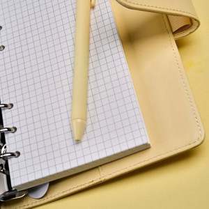 Libreta de Cuero PU con Cubierta Vacía A5/A6, Estilo Macaron, Hojas Sueltas, Diseño de 6 Anillas, 60 Páginas, Tendencia Creativa - Product Image 5