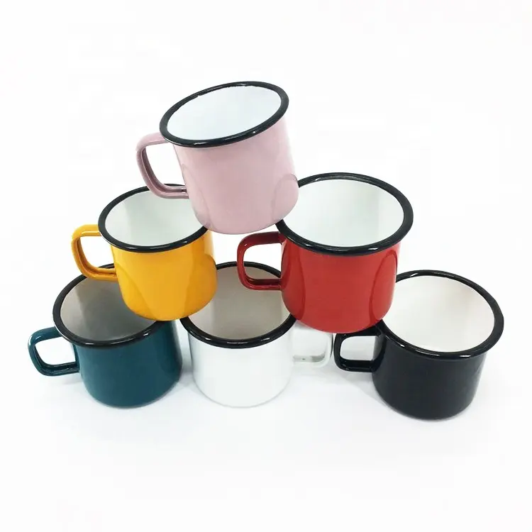 Mini taza de esmalte Retro, Taza de cerámica pequeña creativa de regalo, logotipo personalizado, respetuoso con el medio ambiente