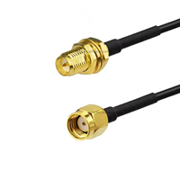 Câble d'extension d'antenne WiFi avec connecteur SMA mâle inversé vers prise SMA femelle inversée, assemblage coaxial RG174, fourni par l'usine