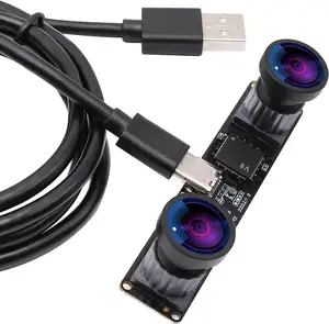 ELP 1080P 60FPS Webcam Dual 120 degree no Distortion Lens Synchronization Stereo Camera Module UVC USB 2.0 for Face Recognition