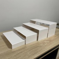 Présentoir de Luxe pour Traiteur de Mariage, Plateaux Rehausseurs Alimentaires, Ensemble de Présentation de Fête, Présentoir Buffet 4 Niveaux en Acrylique Blanc pour Anniversaire