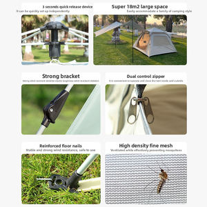 Tente de <span class=keywords><strong>camping</strong></span> automatique quatre saisons E-RIKE, protection UV, 4 personnes, imperméable, légère, portable, auvent Oxford, ouverture rapide - Product Image 3
