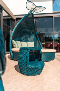 <b>Rattan</b> Waterproof Modern Luxury Style Pool Patio Round Outdoor Daybed with Canopy - Product Image 2