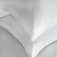 Taie d'oreiller en satin de coton blanc de qualité hôtelière, 100% coton pur, pour la maison, l'hôtel, vente en gros