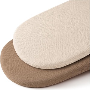 Fundas de colchón de cuna de algodón orgánico al por mayor para recién nacidos, sábanas ajustables unisex para moisés de bebé - Product Image 6