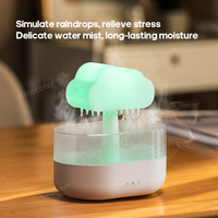 Humidificateur d'Air Nuage de Pluie avec Veilleuse 7 Couleurs, Diffuseur d'Huiles Essentielles Aromatique, Effet Goutte d'Eau H2O