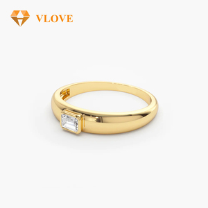 Bague de mariage <span class=keywords><strong>en</strong></span> <span class=keywords><strong>platine</strong></span> avec diamants de laboratoire taille émeraude, diamant de laboratoire D VS1 avec certificat, bague <span class=keywords><strong>en</strong></span> or pour couple - Product Image 6
