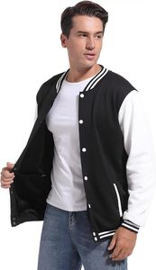 Vestes bomber de baseball pour hommes DHSPKN, style varsity, coupe ajustée, <span class=keywords><strong>veste</strong></span> varsity à lettres, motif cœur pour garçons - Product Image 3