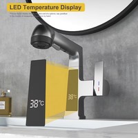 Robinet de lavabo à poignée unique en laiton de luxe contemporain sur mesure OEM/ODM, à tirette, pour lavabo de salle de bain