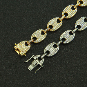 Tendance glacé collier avec bracelet ensemble <span class=keywords><strong>grain</strong></span> <span class=keywords><strong>de</strong></span> <span class=keywords><strong>café</strong></span> chaîne collier pour hommes mode Hip hop collier bracelet ensembles <span class=keywords><strong>de</strong></span> bijoux - Product Image 3