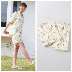 Set Pigiama Giapponese Kawaii PY Cartoon Estivo Maniche Corte Pantaloncini Cardigan Femminile Abbigliamento da Casa Taglia XL Vestiti per Coppie Notte - Product Image 5