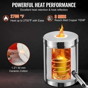 Fourneau de fusion en acier inoxydable 6 kg au propane 2700°F pour la fusion des métaux, kit de fourneau industriel - Product Image 4