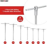 MAXPOWER Set kunci pas Torx Star, kunci pas heksagonal t-handle dengan lengan kecepatan 7 buah