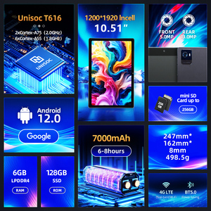 Tùy chỉnh 10.51 "Android 12 máy tính bảng 5GHz Wifi & 4 gam LTE sẵn sàng Octa-core 6GB Ram 128GB lưu trữ Sim máy tính bảng với thẻ Sim - Product Image 2