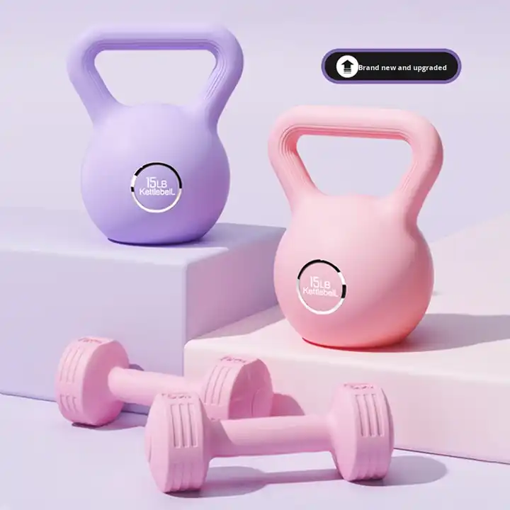 Poids Fitness Maison Gym Kettlebell 20kg Abician - HDPE Et Ciment - Poignée Large Fitness Musculation Kettlebell Ciment HDPE