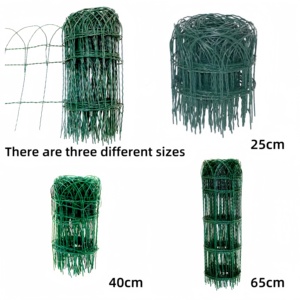 Borde de jardín enrollable de alambre recubierto de PVC con estructura de hierro y madera, y postes de cerca con enrejado para rieles - Product Image 3