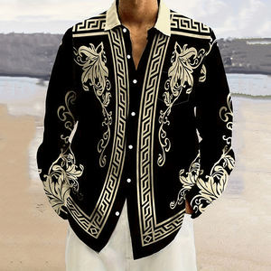 Promozione principale del prodotto camicia da <span class=keywords><strong>uomo</strong></span>, maniche lunghe camicia Outfit Botton, oro di lusso <span class=keywords><strong>abbigliamento</strong></span> moda per gli uomini - Product Image 1