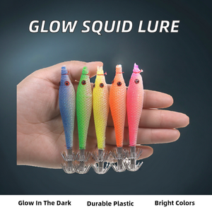 Señuelos Luminosos Artificiales de Camarón y Calamar para Pesca en Aguas Medias y Profundas, Material Metálico ABS con Anzuelos para Lucio, Salmón y Pesca Marina - Product Image 2