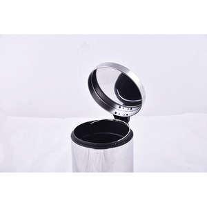 <strong>20L</strong> Round Stainless Steel Garbage Can with Removable Plastic Inner Bucket Step Pedal Dust <strong>Bin</strong> for Public Place - Product Image 2