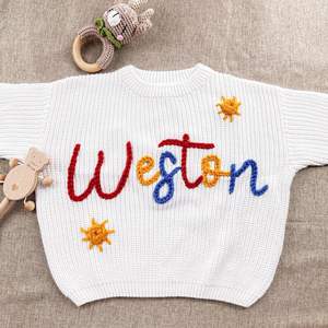 เสื้อสเวตเตอร์ถักสำหรับเด็กใช้ได้ทั้งชายและหญิงเสื้อสเวตเตอร์ถักแบบกำหนดเองเสื้อกันหนาวทำมือสำหรับเด็กวัยหัดเดินเสื้อ2025สวมหัวสำหรับฤดูใบไม้ร่วงและฤดูหนาว - Product Image 2