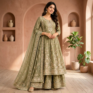 Wholesale Indian Ethnic Wear <b>for</b> <b>Women</b> Premium Fabric <b>Kurta</b> Sets Anarkali Suits Elegant Designs Festive Party Wear Clothing - Product Image 3