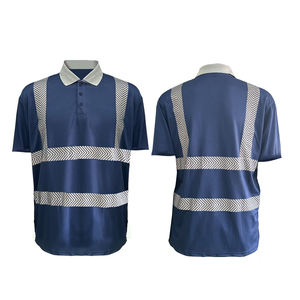 安全ポリエステルシャツ半袖高視認性 5cm 反射テープ通気性 ANSI クラス 2 LED フラッシュ カスタマイズされたロゴ ワーク - Product Image 2