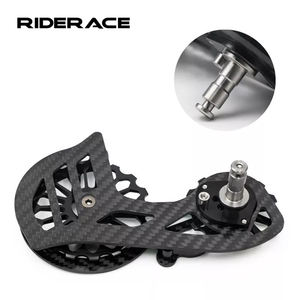 Dérailleur arrière en céramique en Fiber de carbone de vélo de route Riderace pour Shimano R7000 <span class=keywords><strong>R8000</strong></span> dérailleur en céramique de poulie en Fiber de carbone 17T - Product Image 1