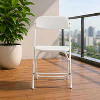 Chaise pliante robuste en plastique avec structure métallique, portable, pour événements extérieurs, mariages et fêtes