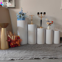 LEDA Lot de 5 Colonnes de Présentation Rondes pour Table de Desserts, Supports pour Gâteaux de Mariage, Anniversaire, Fête, Décoration d'Événements