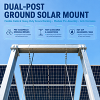 Support de montage au sol universel en aluminium pour panneaux solaires, résistant à la corrosion, pour projets solaires résidentiels