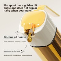Bouteille Distributrice d'Huile d'Olive en Verre 500ml Nouveau Design 2026 à Ouverture par Levage, Distributeur de Sauce Soja et Vinaigre 17oz pour la Cuisine