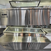 Réfrigérateur de présentation en acier inoxydable de haute qualité pour la préparation de pizzas, de salades et de sandwichs, sans portes, à température constante de 2 à 8 °C
