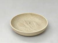 Plateau décoratif en résine texturée travertin beige, plateau de rangement rond pour salle de bain, bol de rangement, plateau à bijoux, plateau de vanité