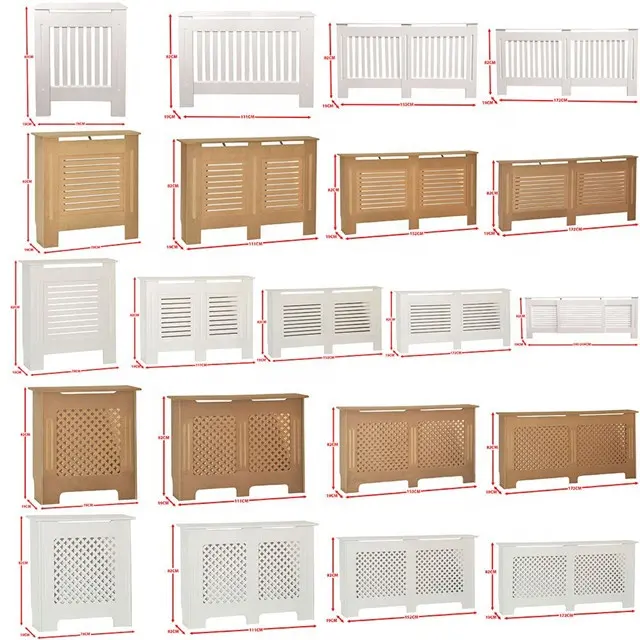 Couvercle de radiateur de haute qualité, blanc inachevé, moderne, grille en bois, meubles d'armoire, vente en gros