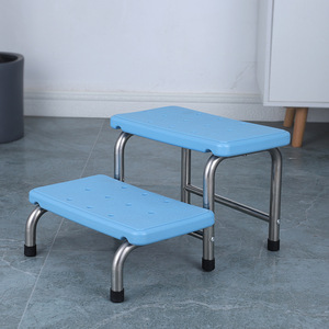 Stainless steel footstool for hospital operating rooms, stackable <b>step</b> footstool, thickened, non-slip, double-layered mat - Product Image 1