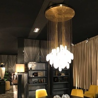 Lustre de luxe en albâtre pour salle modèle Salon Maison privée Villa Duplex Bâtiment-Personnalité créative à suspendre