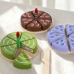 Juego de Pasteles de Madera Realistas en Miniatura, Seguros para Niños, Comida de Juguete para Fiestas de Cumpleaños - Product Image 4