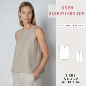 แพทเทิร์นเย็บเสื้อกล้ามผ้าลินิน OEM ODM สำหรับผู้หญิง ไซส์ US 230 แบบครอป  ไฟล์ <span class=keywords><strong>PDF</strong></span> - Product Image 4