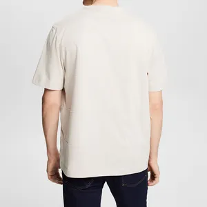 Custom 100% Cotton French Terry Streetwear Drop Shoulder Short Sleeve boxy t shirt For Men