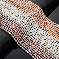 AsVrai U 5A 3.8mm perles d'eau douce naturelles perles de riz en forme de perles en vrac pour la fabrication de bijoux collier bracelet accessoires
